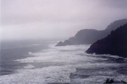 light house in the fog